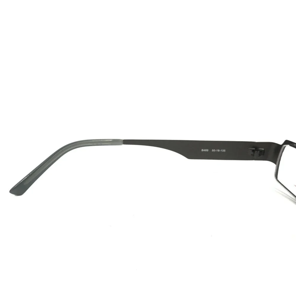 Bellagio Eyeglasses Frames B489 C-03 Black Gray Rectangle Full Rim 50-18-135